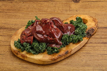 Raw chicken liver for cooking