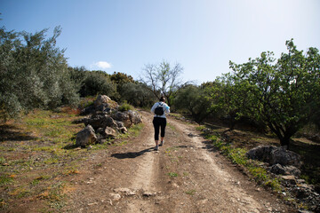 Fototapeta na wymiar Hiking in the mountains in Spain 