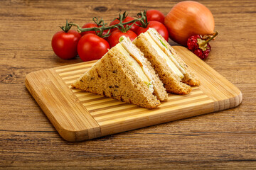 Club sandwich with chicken and cheese