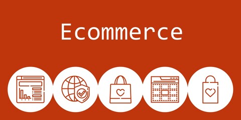 ecommerce background concept with ecommerce icons. Icons related shopping bag, website, web, internet