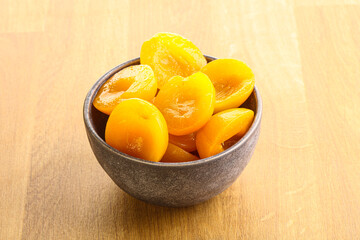 Naklejka na ściany i meble Canned apricot – sweet light dessert