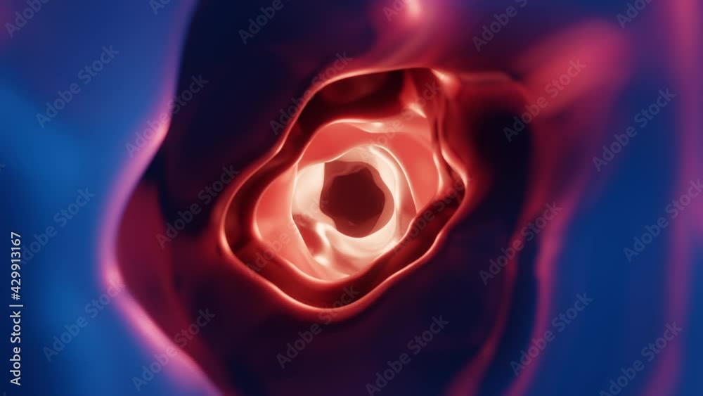 Fototapete Abstract tunnel of wormhole in space, seamless loop technology and fantasy concept.
