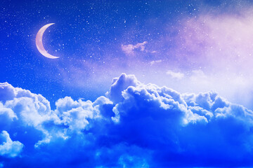 Obraz na płótnie Canvas Fantasy night cloudscape