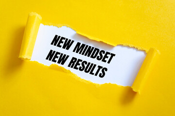 Text sign showing New Mindset New Results