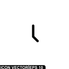 Simple Icon Clock Vector Illustration Design. Outline Style, Black Solid Color.
