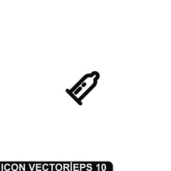 Simple Icon Condom Vector Illustration Design. Outline Style, Black Solid Color.