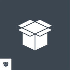Box Related Vector Glyph Icon. Isolated on Black Background. Vector Illustration.