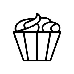 cupcake icon line style vector for your web, mobile app logo UI design