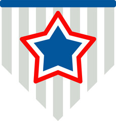 American flag. Independence day of USA flat vector icon.