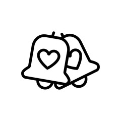 bell love icon line style vector for your design elements