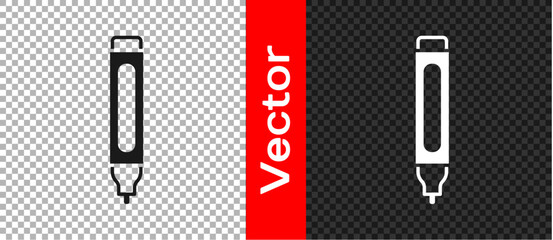 Black Marker pen icon isolated on transparent background. Vector