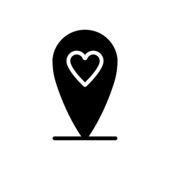 pin love icon solid style vcetor design elements