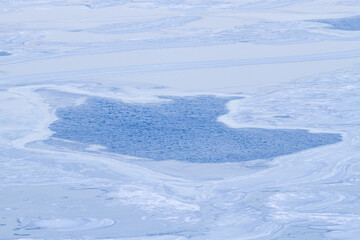 Iced lake surface,