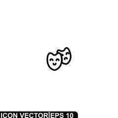 Simple Icon Actor Vector Illustration Design. Outline Style, Black Solid Color.