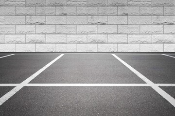 Fototapeta premium Empty outdoor car Parking Spaces at building office
