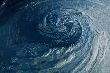 Fototapeta na wymiar A huge hurricane from space. Elements of this image were furnished by NASA.