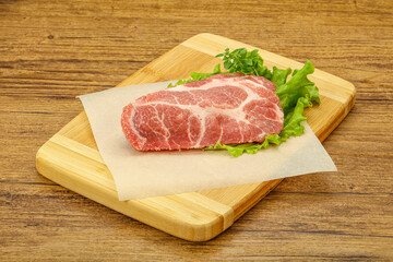 Raw pork meat neck steack