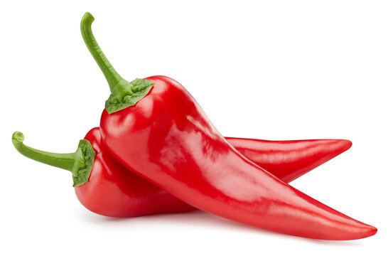 Ripe red hot chili peppers vegetable isolated