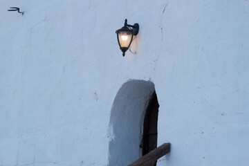old wooden door in a stone wall