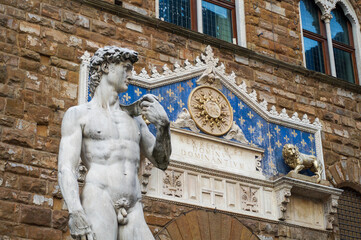 Copy of the Statue of David on the square of Signoria