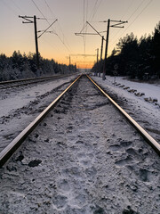 Fototapeta premium Railroad in winter