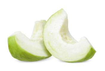 Sliced guava fruit isolated on white background