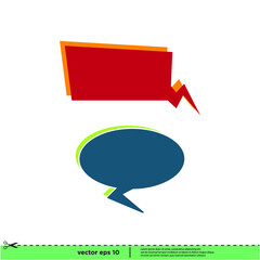 set of colorful speech bubbles