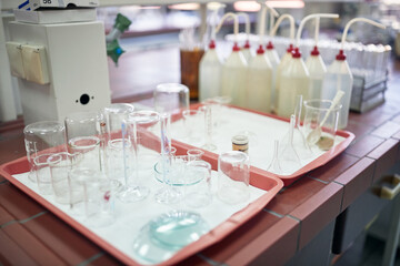Lab equipment in the laboratory. Chemistry, lab, apparatus