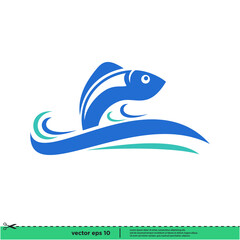 fish icon vector simple design element