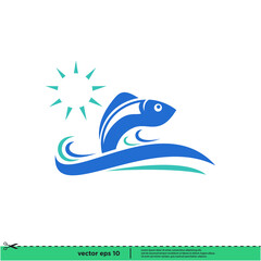 fish icon vector simple design element