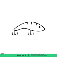 lure fish icon vector illustration logo template