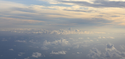 top view of the cloudy sky