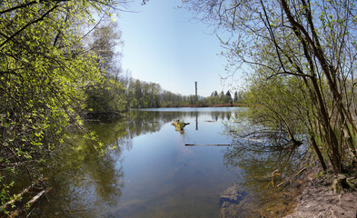 Fototapeta premium Am Tonwerkweiher in Kolbermoor