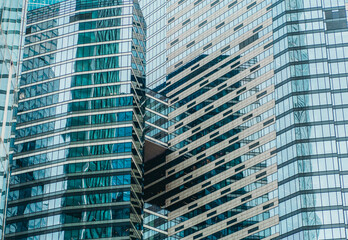 Business skyscrapers and modern office buildings of Moscow City against the sky with sunlight. Business and economics background 