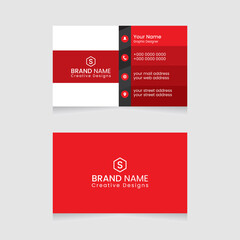 business card template. Creative and modern business card design. Stylish stationery design. Vector modern abstract clean and simple business card template, Flat black and red business card template.
