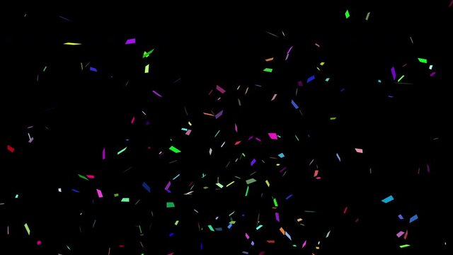 Multicolor Confetti Explosions / Alpha Matte Channel / Full HD
