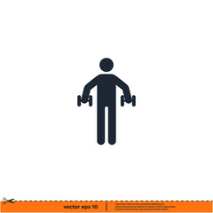 Obraz premium fitness gym icon vector illustration logo template