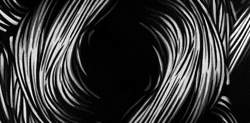 Naklejka premium Black and white painting abstract background and textured.