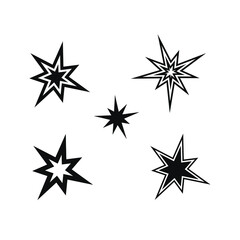 Star icons set, isolated vector illustration.