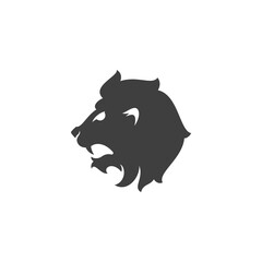 Heraldic lion head isolated on white background vector icon