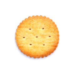 Closed up homemade biscuit or cracker on white background