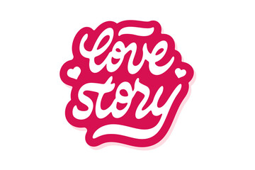 Love story vector lettering