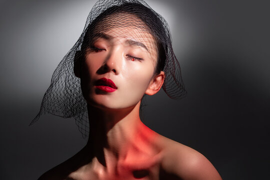 Fashion and personality makeup face beauty portrait
