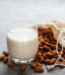 Almond milk and almonds