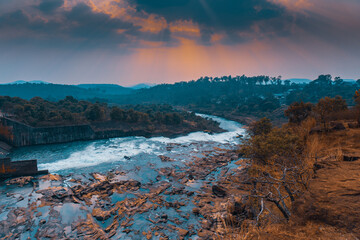 sunset in the mountains