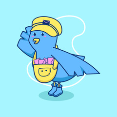 Postage bird vector illustration