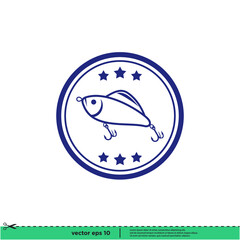 fishing icon vector illustration simple design element