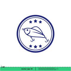 fishing icon vector illustration simple design element