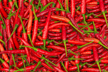 top view of fresh red chili for seamless background