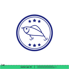 fishing icon vector illustration simple design element